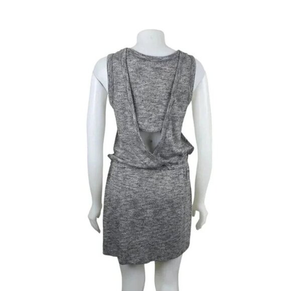 Banana Republic Cut Out Back Elastic Waist Mini Dress Heathered Gray Size Small - Picture 7 of 11